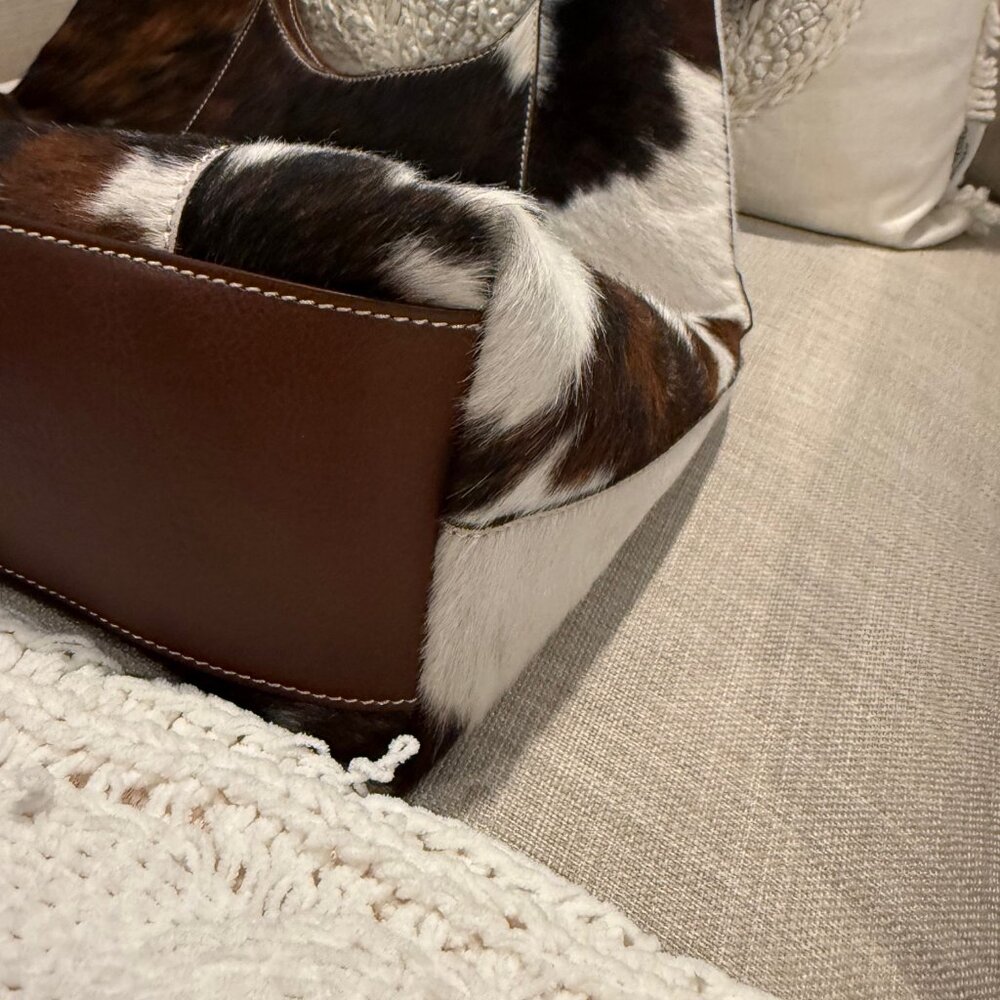 Cavalcanti Cow Hide & Leather Hobo Bag Viral - Picture 7 of 8